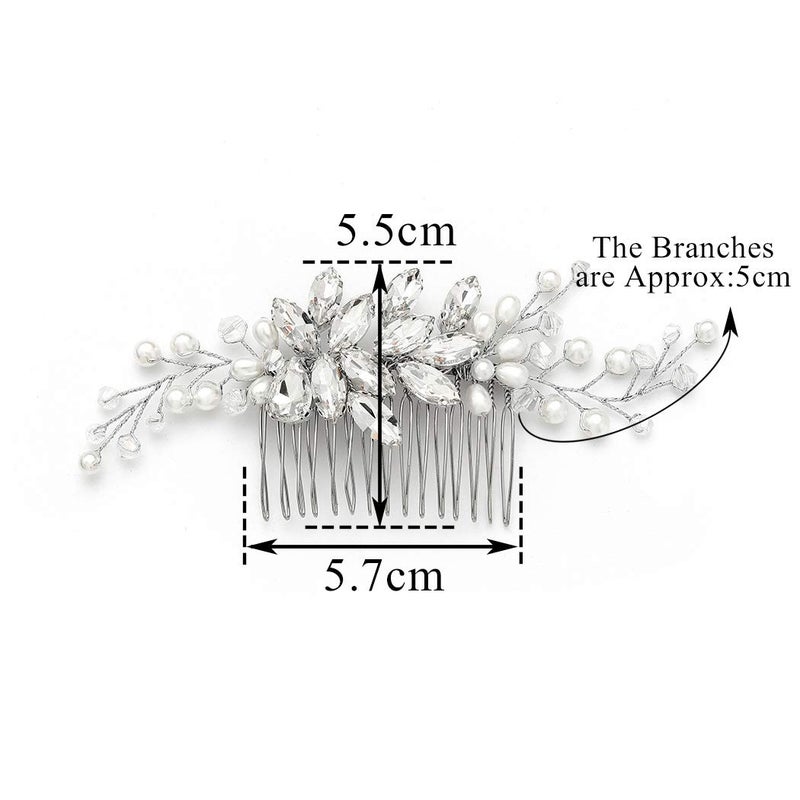 GORAIS Wedding Hair Comb Rhinestones Bridal Hair Accessories Pearl Hair Pieces for Brides - Image 5